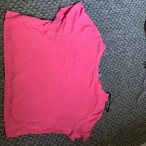 Hot pink crop top short sleeve, thin